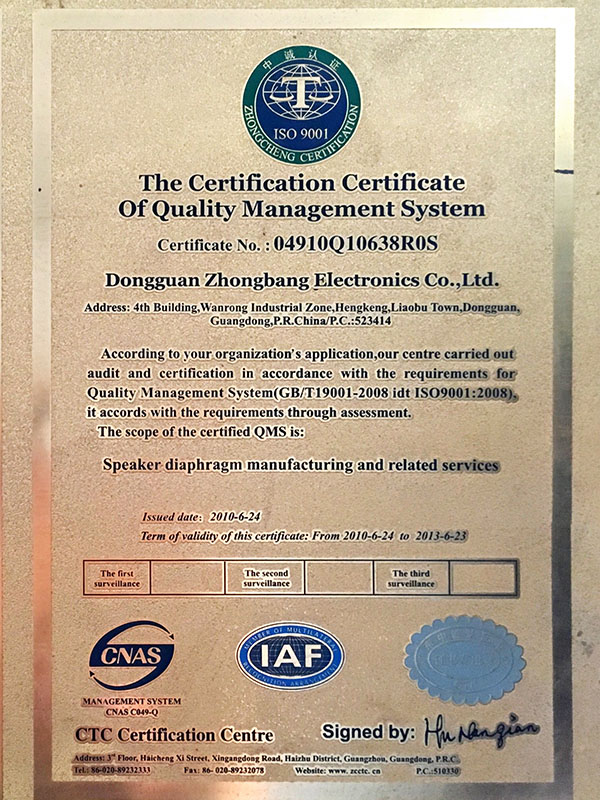 Quality Management system Certification